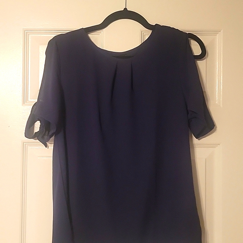 Navy Shein M Cold Shoulder Blouse